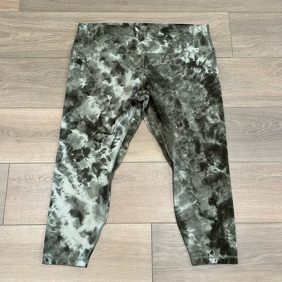 LULULEMON Diamond Dye Light Sage Align High Rise Active Workout Leggings Size 20 - Picture 2 of 11